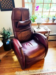 (DEN-50) LEATHER ELECTRIC RECLINER - DARK MAROON  -50' X 30' X 33'