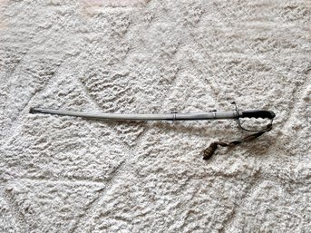 (C-14) PERSONALIZED VINTAGE-E&F HORSTER SWORD WITH SHEATH-APPROX. 36' LONG-NAME WAS ETCHED OUT IN PIC