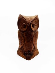 (BAS-5) HAND CARVED 8' OWL INSCRIBED WITH 'UNCLE BUD' ON BASE