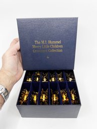 (A-89) VINTAGE BOXED SET OF MI HUMMEL-MERRY LITTLE CHILDREN ORNAMENT COLLECTION-23 KT GOLD