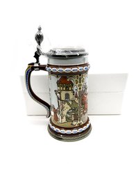 (A-98) NIB-VILLEROY & BOCH LIDDED BEER STEIN-THE BROTHERS GRIMM-THE BREMEN TOWN MUSICIANS-2903
