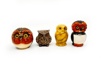 (HALL-7) COLLECTION OF FOUR VINTAGE MID CEN OWL FIGURINES