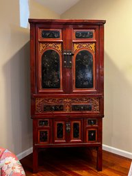 BEAUTIFUL VINTAGE CHINESE CHINOISERIE STORAGE CABINET / BAR - 77' HIGH BY 37' WIDE BY 21' DEEP
