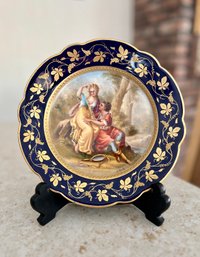 (x) ANTIQUE ROYAL VIENNA PORCELAIN PORTRAIT CABINET PLATE - ARTIST SIGNED 'J. FORSTEL' -RINALDO & ARMIDA -9.5'