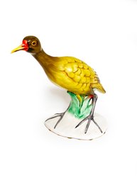 (A-95) VINTAGE HAND PAINTED ITALIAN PORCELAIN YELLOW BIRD STATUE