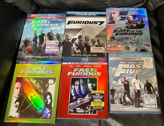 (M-35) SIX 'FAST & THE FURIOUS' BLU-RAY DVD'S - SEALED