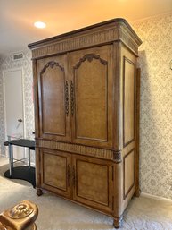 (UpBed) JEFFCO FURNITURE FRENCH STYLE TWO DOOR ARMOIRE WITH INLAID BURL WOOD PANELS - 84' BY 44' BY 22'