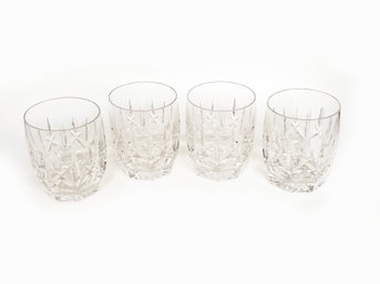 (B-67) VINTAGE LOT OF 4 'WATERFORD' CUT CRYSTALS 4 INCH GLASSES