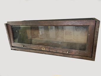 (BC-1) ANTIQUE BARRISTER BOOKCASE SECTION WITH GLASS 1 SHELF-35' X 12' X 12'-AS IS