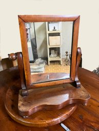 (BC-6) ANTIQUE WOOD DRESSER /  VANITY TOP TILT MIRROR  -APPROX.  16' X 13' X 6'