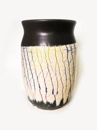 (GA-7) VINTAGE 'TAHARI' CRACKLE VASE-APPROX. 10' X 6'-