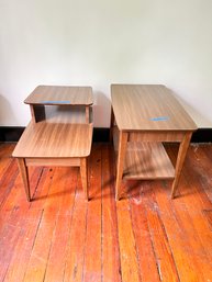 (GA-35) VINTAGE MCM LOT OF 2 NIGHT TABLES-SEE IMAGES FOR SIZES-THIS LOT CANNOT BE SHIPPED