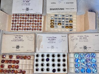 (A-97) ASSORTED VINTAGE AUSTRIAN CRYSTALS IN BOXES - GORGEOUS - SWAROVSKI, D S & Co., AURORE BOREALE, TOPAZ