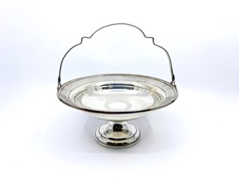 (J-70) VINTAGE STERLING SILVER CANDY DISH WITH HANDLE - ELGIN SILVERSMITH- WEIGHTED -APPROX. 168 DWT