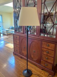 (B) HAMMERED IRON BASE FLOOR LAMP WORKING WITH SHADE - POTTERY BARN? - 60' BY 15' BASE