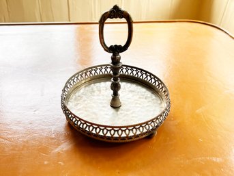 (KX) VINTAGE SILVER PLATE CUPCAKE/TRINKET TRAY-APPROX. 6' X 7'-THIS ITEM CAN BE SHIPPED