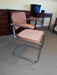 (G-8) VINTAGE SINGLE MARCEL BREUER , ITALY CESCA ARM CHAIR - 24' BY 22' BY 21'