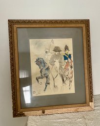 (U-2) VINTAGE 'TURNER' WALL ACCESSORY TOLOUSSE LAUTREC 'NAPOLEON' - DAMAGE TO FRAME - 31' BY 26'