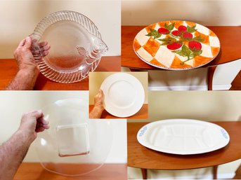 (A-15) VINTAGE SET OF 5 KITCHEN SERVING PLATTERS-