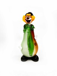 (A-1) VINTAGE MURANO HAND BLOWN GLASSS CLOWN-BODY PEAR SHAPED-APPROX  8' 1/2' TALL-ITALY