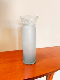 (D-2) VINTAGE FROSTED 9 1/2' TALL VASE