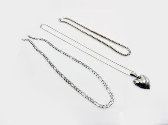 (J-14) LOT OF 3 VINTAGE STERLING SILVER NECKLACE'S-20', 11' & 16'LONG-APPROX. 31.1 DWT