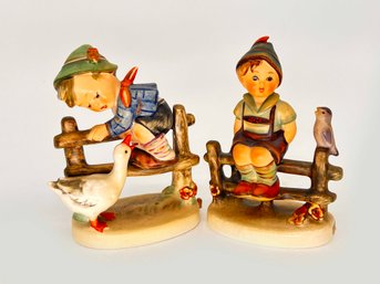 (A-12) VINTAGE LOT OF 2 HUMMEL FIGURINES-#843 'bARNYARD HERO' & #111 'WAYSIDE HERO'-WEST GERMANY