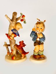 (A-17) VINTAGE LOT OF 2 HUMMEL FIGURINES-#56 'cULPRITS' '217 'BOY WITH TOOTHACHE'-WEST GERMANY