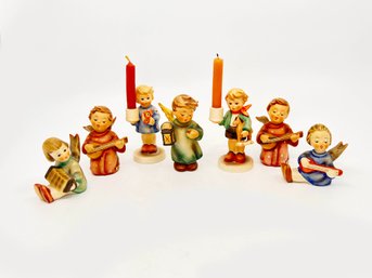 (A-19) VINTAGE LOT OF 7 MINIATURE HUMMEL/GOEBEL HAND PAINTED FIGURINES-WEST GERMANY