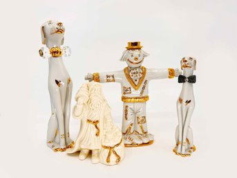 (A-24) COLLECTION OF THREE COLLEZIONE RG RICHARD GINORI, ITALY PORCELAIN FIGURES PLUS A LENOX SANTA