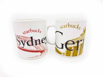 (A-33) TWO STARBUCKS COLLECTOR SERIES COFFEE MUGS - GERMANY & SYDNEY  -CITY MUG