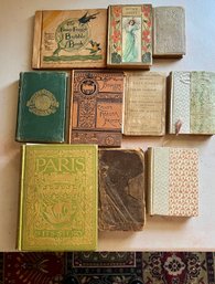 (A-303) LOT OF TEN CHARMING ANTIQUE BOOKS