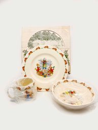 (A-41) ROYAL DOULTON BUNNYKINS CHILDREN'S DINNER SET - PLATE BOWL & CUP MATCHING SET NEW IN BOX