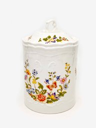 (A-43) VINTAGE AYNSLEY FINE BONE CHINA APPROX. 8' TALL CANISTER-ENGLAND