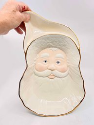 (B-3) VINTAGE LENOX SANTA CHIP AND DIP DISH-APPROX. 14' X 8' X 2 1/2'