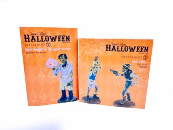 (Z-66) TWO DEPT 56 HALLOWEEN FIGURES-'DON'T FORGET TO TIP YOUR SERVER'  & 'HOLD STILL'-ORIG.BOX