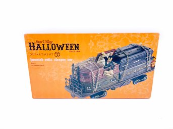 (Z-71)  DEPT 56 HALLOWEEN SNOW VILLAGE PRODUCTS-'HAUNTED RAILS SLEEPER  CAR'  ORIGINAL  BOX