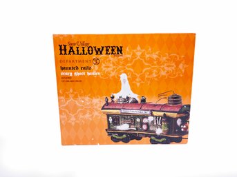 (Z-76)  DEPT 56  SNOW VILLAGE HALLOWEEN HAUNTED RAILS-'SCARY GHOST HAULER'  ORIGINAL  BOX