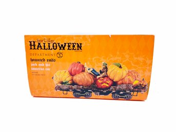 (Z-77)  DEPT 56  SNOW VILLAGE HALLOWEEN HAUNTED RAILS-'JACK AND HIS LANTERNS CAR' ORIGINAL BOX