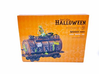 (Z-79)  DEPT 56  SNOW VILLAGE HALLOWEEN HAUNTED RAILS-'TOXIC WASTE CAR' ORIGINAL BOX