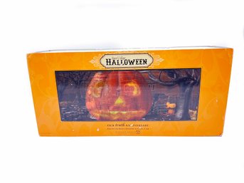 (Z-80)  DEPT 56  SNOW VILLAGE HALLOWEEN OUR TENTH ANNIVERSARY-'HAUNTED RAILS ENGINE & COAL CAR' ORIGINAL BOX