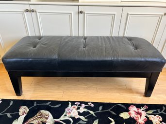 MAURICE VILLENCY LEATHER BENCH - SEAT - 55' LONG BY 20'D BY 19'H