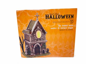 (Z-90) DEPARTMENT 56 SNOW VILLAGE HALLOWEEN-'THE TRAVIS LOUIE WALTER & LARRY'S CRYPT'-ORIGINAL BOX