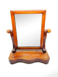 (A-66) ANTIQUE WOOD ADJUSTABLE SHAVING MIRROR - VANITY MIRROR - 16' X 13' X 6'