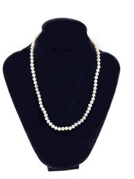 (A-70)  FRESHWATER PEARL NECKLACE WITH 14K GOLD CLASP -NECKLACE 18' LONG