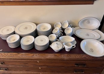 (DR) SANGO 'SERENITY' FINE CHINA - SEVEN PIECE SETTING SERVING FOR 11 PLUS EXTRAS - SEE LIST
