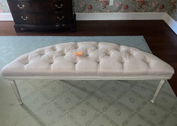 (UP) UPHOLSTERED HALF MOON BEDROOM BENCH - 58' LONG BY 20' DEEP BY 19' HIGH