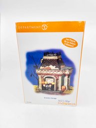 (ZZ-16) VINTAGE DEPT. 56 SNOW VILLAGE HALLOWEEN -'GRIMSLY'S GARAGE'-ORIGINAL. BOX