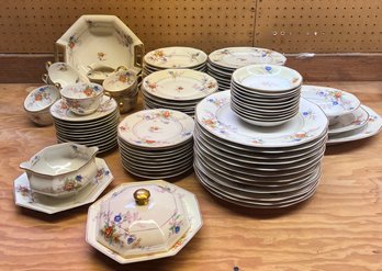 (BASE) SET OF ANTIQUE HAVILAND LIMOGES FINE CHINA 'JEWEL' PATTERN - SERVICE FOR 10 PLUS EXTRAS - SEE PICS