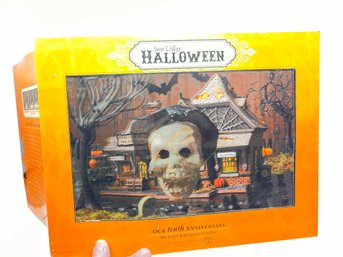 (ZZ-18 VINTAGE DEPT. 56 HALLOWEEN VILLAGE OUR 10TH ANNIV,-'RICKETY RAILROAD STATION'-ORIGINAL. BOX